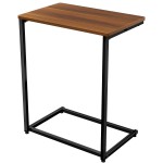 Side Table with Wood Finish and Metal Fr..